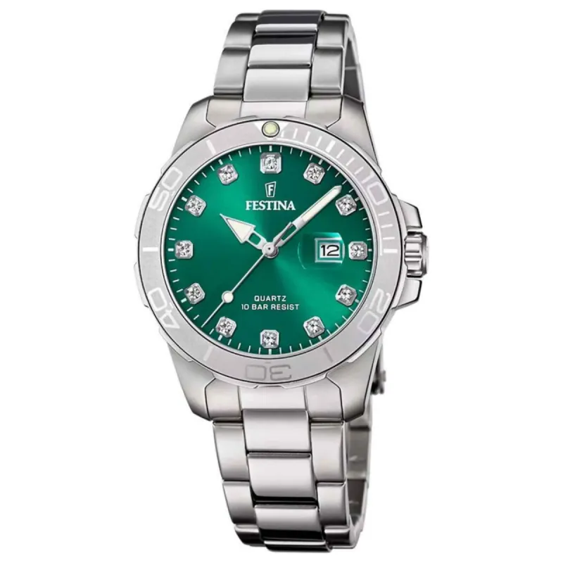 Festina F20503/7 Women's Boyfriend Green Dial Watch sold by H.S. Johnson