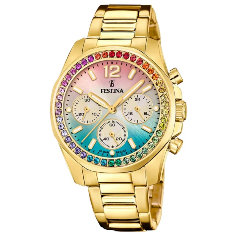 Festina F20609/5 Women's Rainbow Steel Bracelet Wristwatch sold by H.S. Johnson