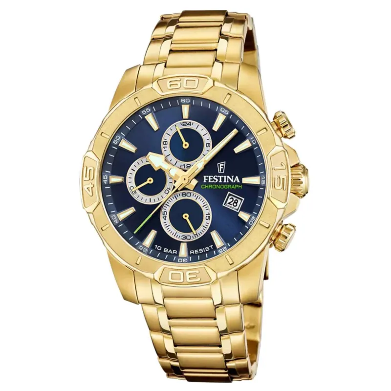 Festina F20705/5 Men's Blue Timeless Chronograph Wristwatch sold by H.S. Johnson