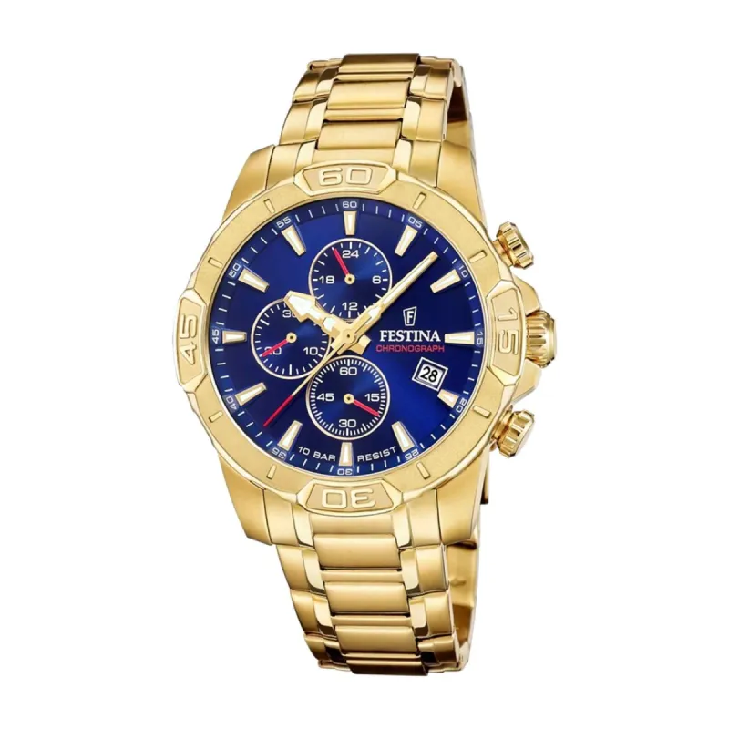 Festina F20705/3 Men's Blue Timeless Chronograph Wristwatch sold by H.S. Johnson
