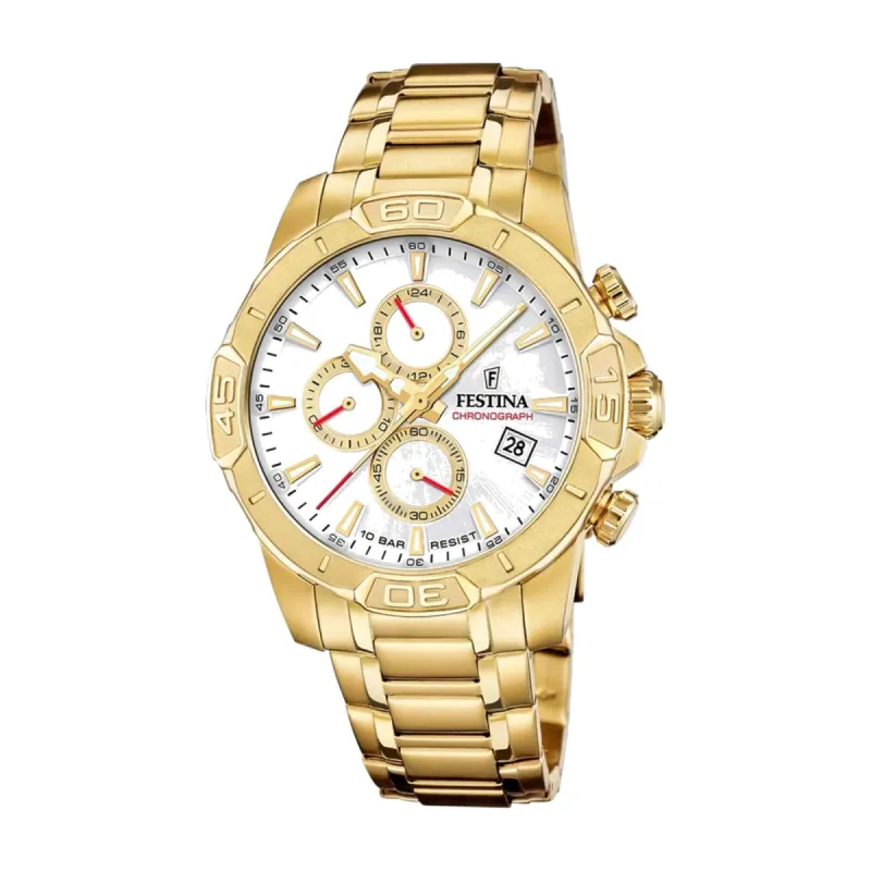 Festina F20705/1 Men's White Timeless Chronograph Wristwatch sold by H.S. Johnson