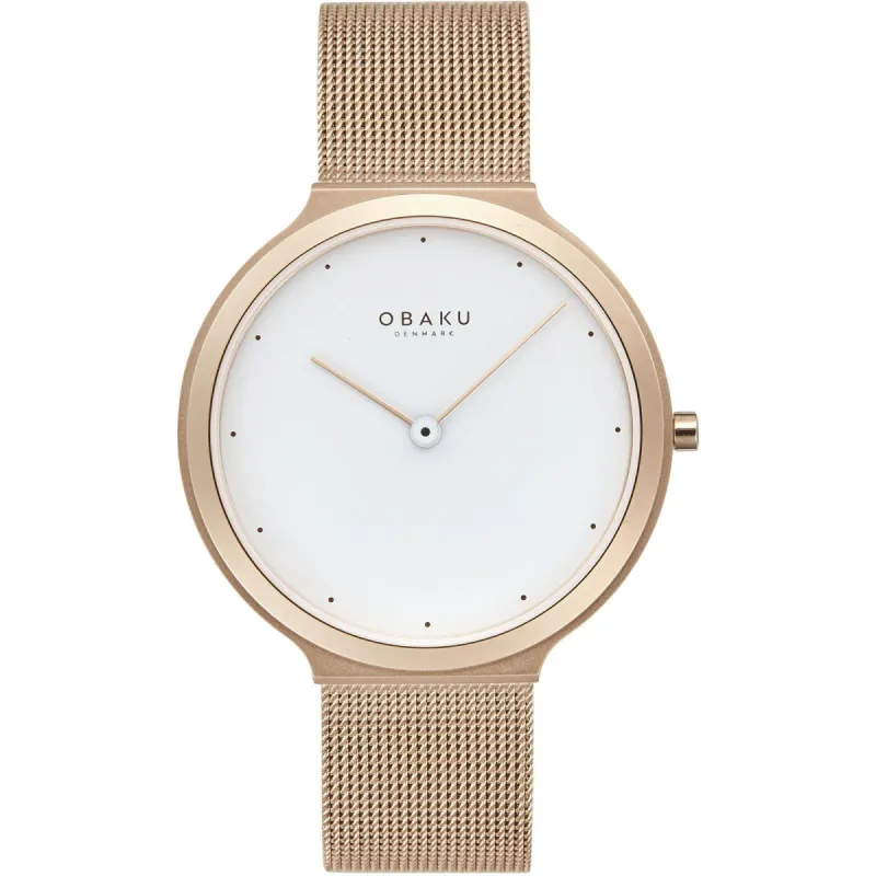 Obaku V269LXVWMV Satin Lille-Rose Women's Steel Mesh Wristwatch sold by H.S. Johnson