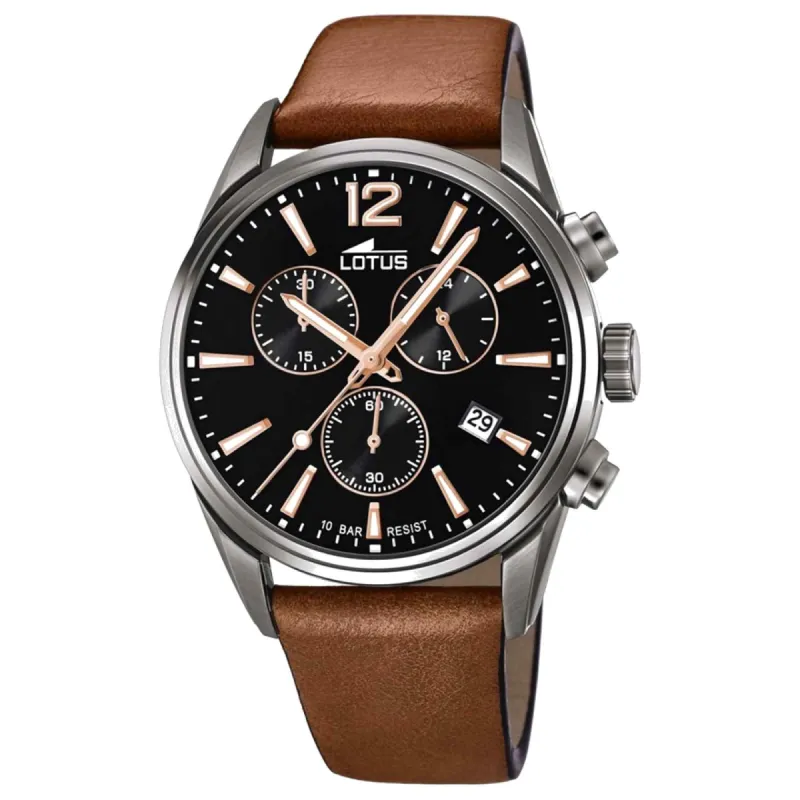 Lotus L18683/2 Men's Black Dial Chronograph Wristwatch sold by H.S. Johnson