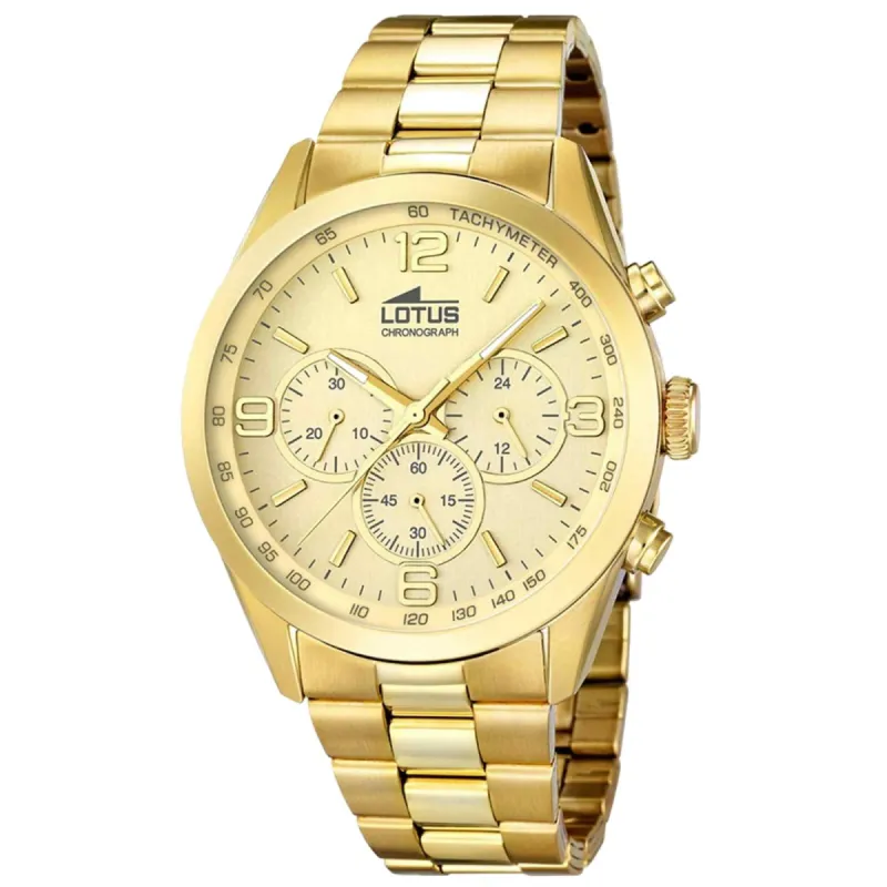 Lotus L18153/2 Men's Gold Dial Chronograph Watch made by H.S. Johnson