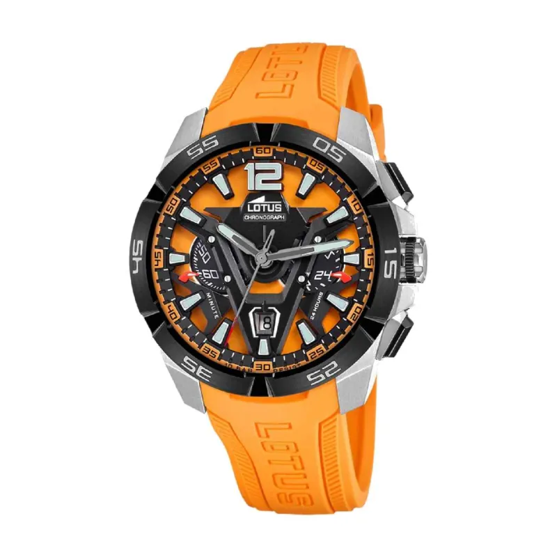 Lotus L18944/3 Men's Vortex Orange Rubber Chronograph Watch sold by H.S. Johnson