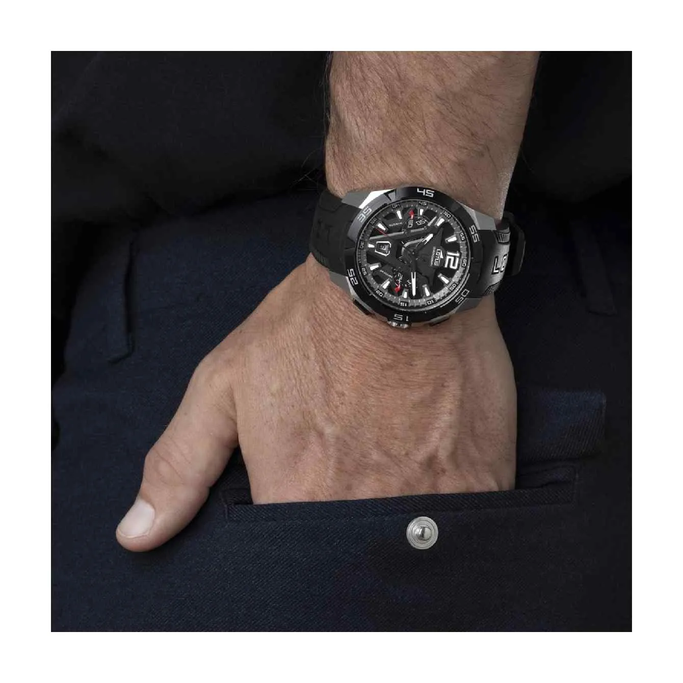 Lotus L18944/2 Men's Vortex Black Rubber Chronograph Watch sold by H.S. Johnson product image thumbnail 2
