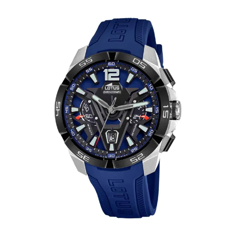Lotus L18944/1 Men's Vortex Blue Rubber Chronograph Wristwatch sold by H.S. Johnson