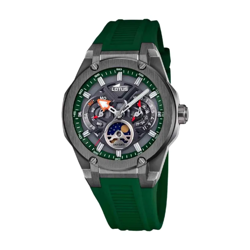 Lotus L18946/5 Men's Vortex Green Rubber Multifunction Watch sold by H.S. Johnson