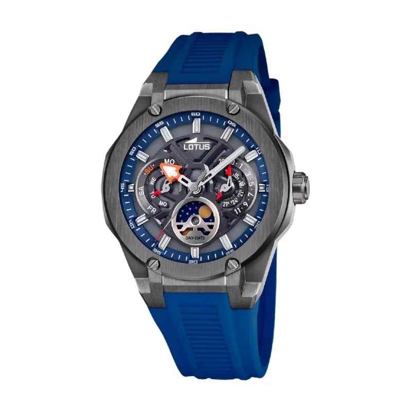 Lotus L18946/4 Men's Vortex Blue Rubber Multifunction Watch sold by H.S. Johnson