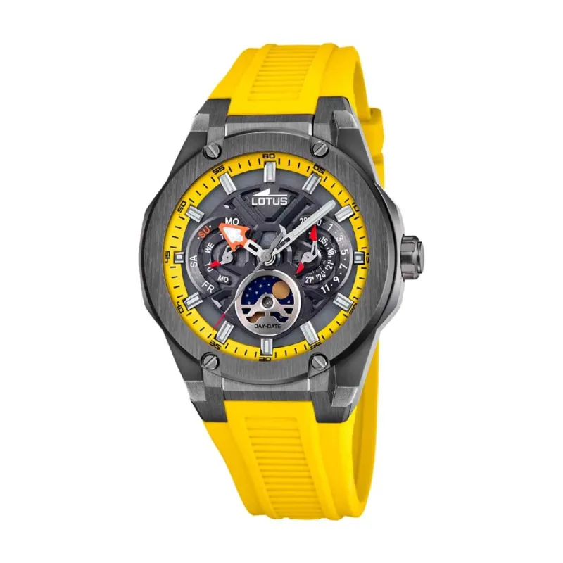 Lotus L18946/1 Men's Vortex Yellow Rubber Multifunction Watch sold by H.S. Johnson