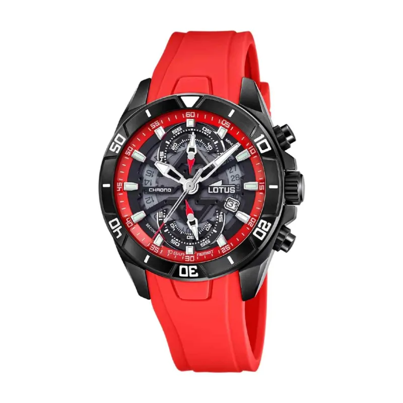 Lotus L18945/5 Men's Vortex Red Rubber Chronograph Watch sold by H.S. Johnson