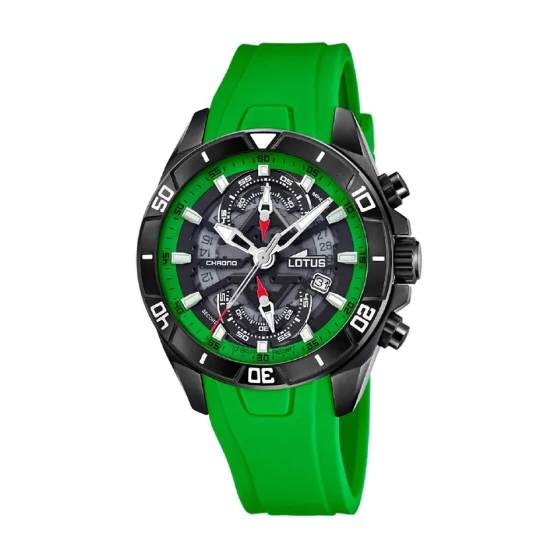 Lotus L18945/4 Men's Vortex Green Rubber Chronograph Watch sold by H.S. Johnson