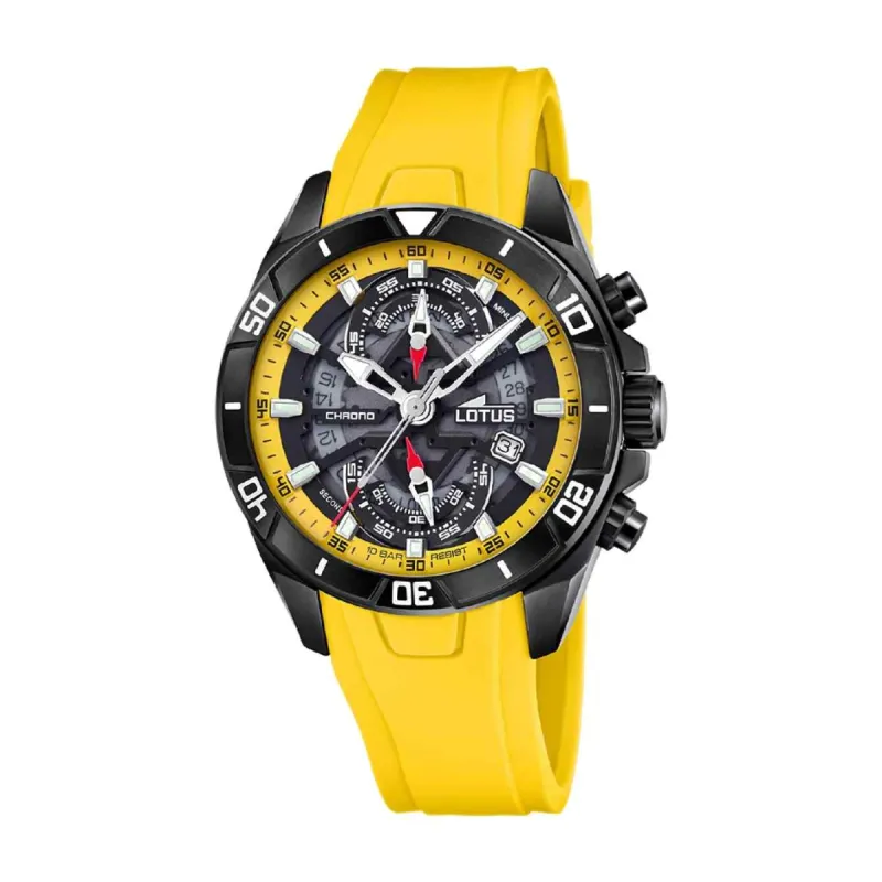 Lotus L18945/1 Men's Vortex Yellow Rubber Chronograph Watch sold by H.S. Johnson