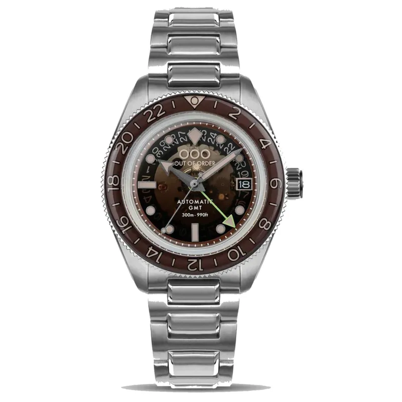 Out Of Order 001-25.CL.BAND.SS Men's Cuba Libre GMT Automatic L/Edition Watch made by H.S. Johnson