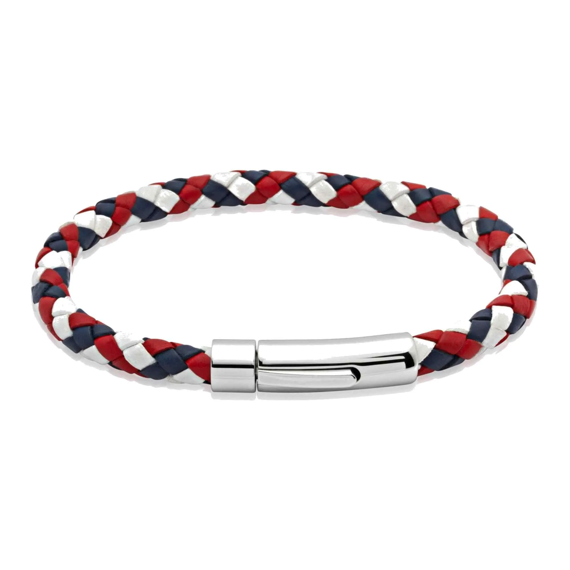 Unique & Co A40GBR/21CM Men's Red White Blue Leather Bracelet sold by H.S. Johnson