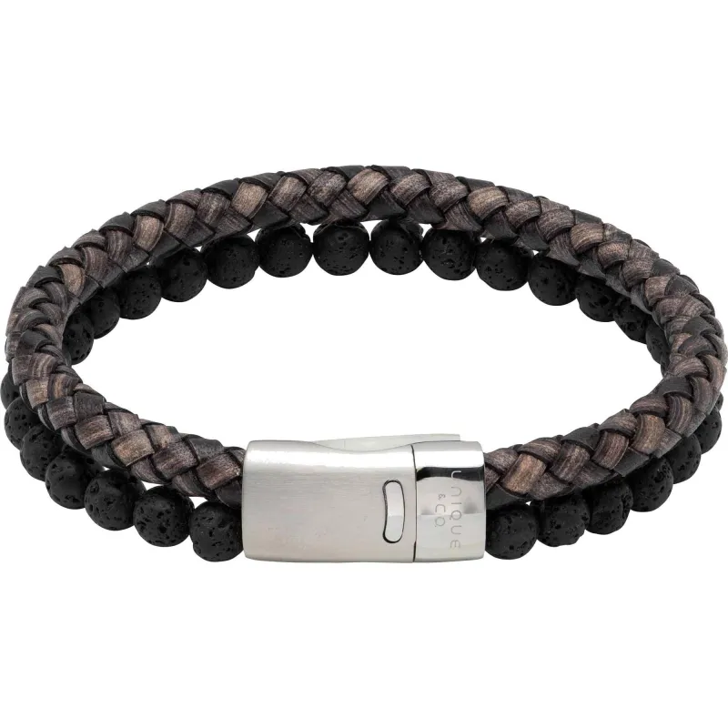 Unique & Co B482ABL/21CM Men's Leather Bracelet sold by H.S. Johnson