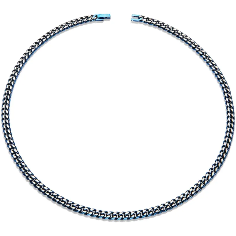 Unique & Co LAK-232/50CM Men's Steel Matte And Polished Blue IP Necklace sold by H.S. Johnson