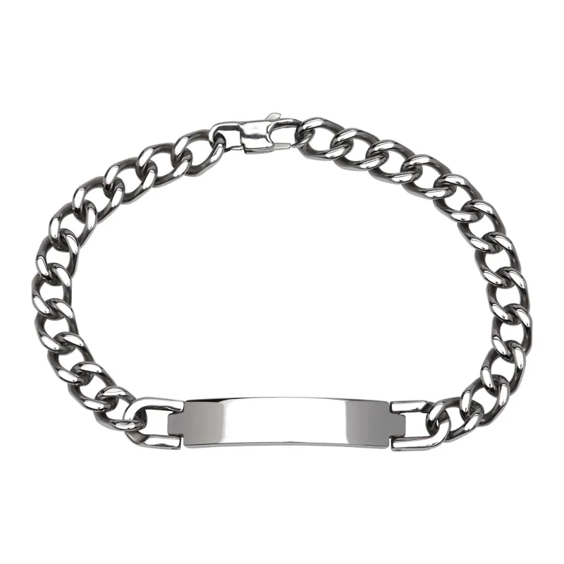 Unique & Co LAB-154/21CM Men's Engravable ID Curb Bracelet sold by H.S. Johnson