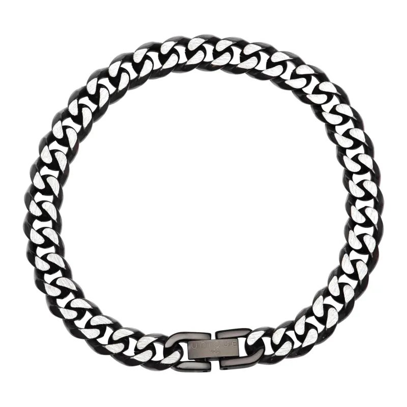 Unique & Co LAB-156/21CM Men's Matte and Polished Black IP Bracelet sold by H.S. Johnson