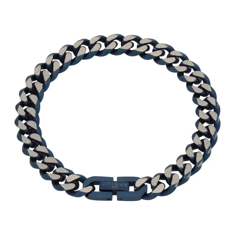 Unique & Co LAB-130/21CM Men's Matte Blue IP Bracelet sold by H.S. Johnson