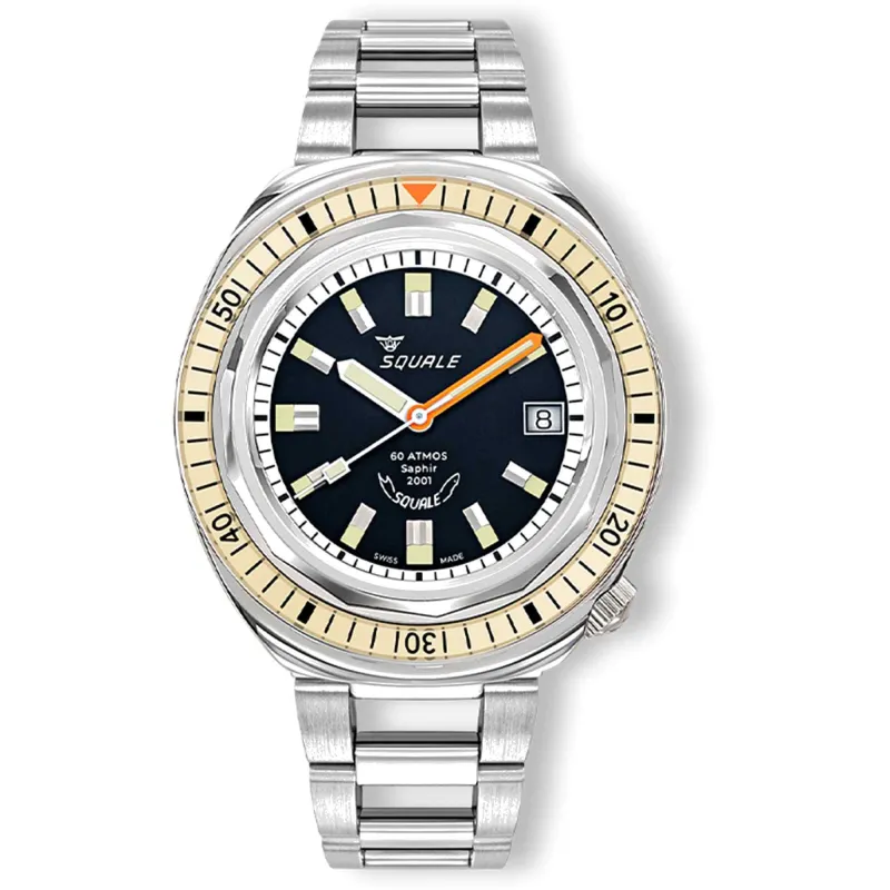 Squale 2001BEBK.AC Men's 2001 Sand Black Automatic Watch made by H.S. Johnson