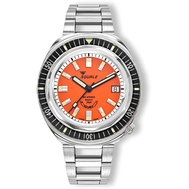 Squale 2001BKOR.AC Men's 2001 Reverse Orange Automatic Watch made by H.S. Johnson