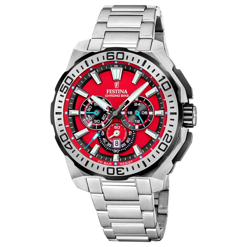 Festina F20724/5 Men's Chrono Bike Steel Bracelet Watch sold by H.S. Johnson