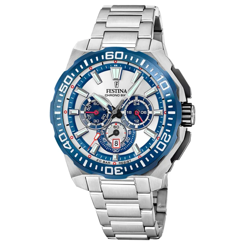 Festina F20724/1 Men's Chrono Bike Steel Bracelet Watch sold by H.S. Johnson