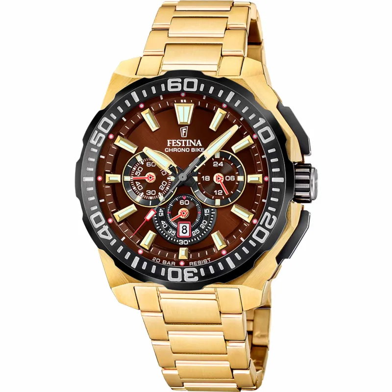 Festina F20727/3 Men's Chrono Bike Steel Bracelet Wristwatch sold by H.S. Johnson