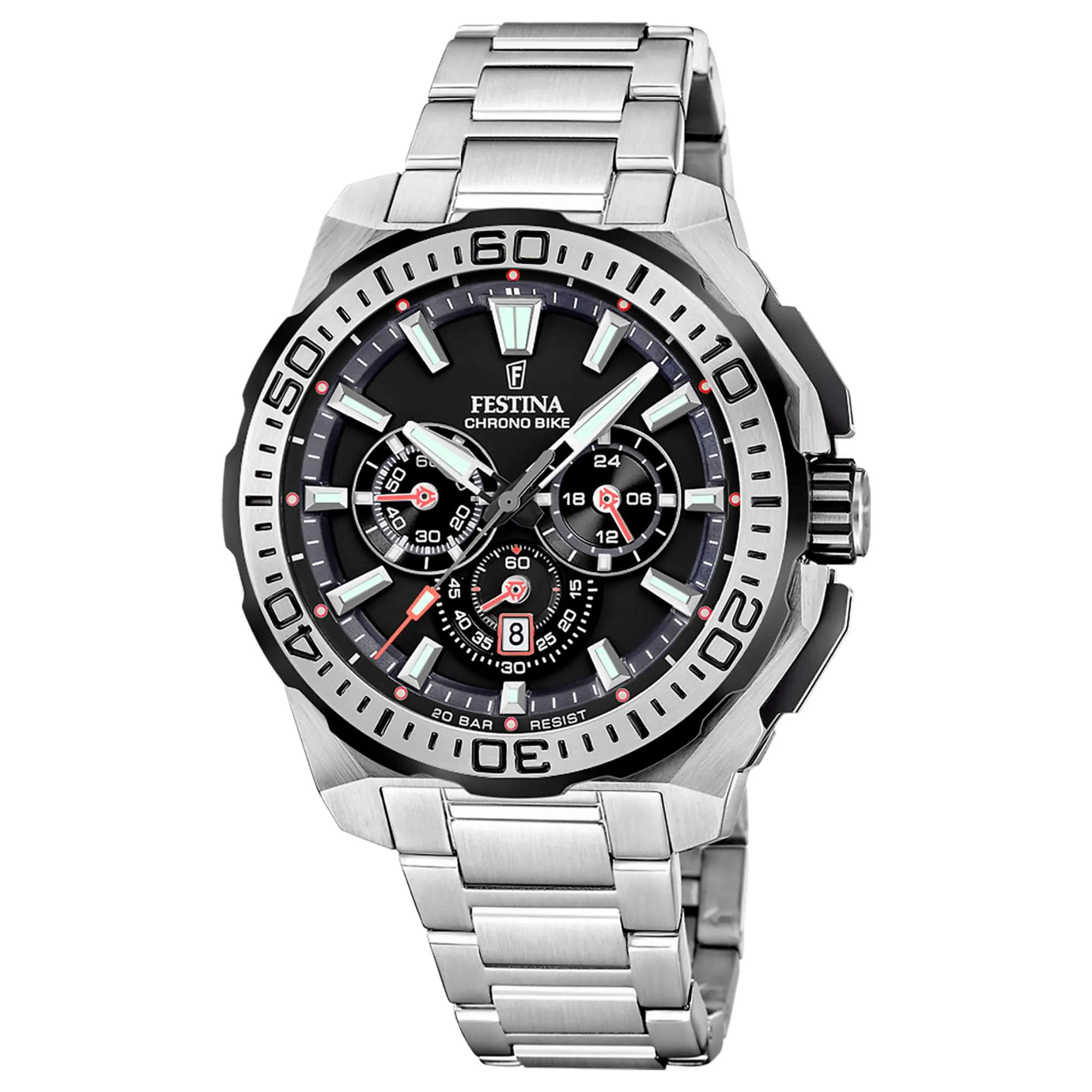 Festina F20724/7 Men's Chrono Bike Steel Bracelet Watch sold by H.S. Johnson