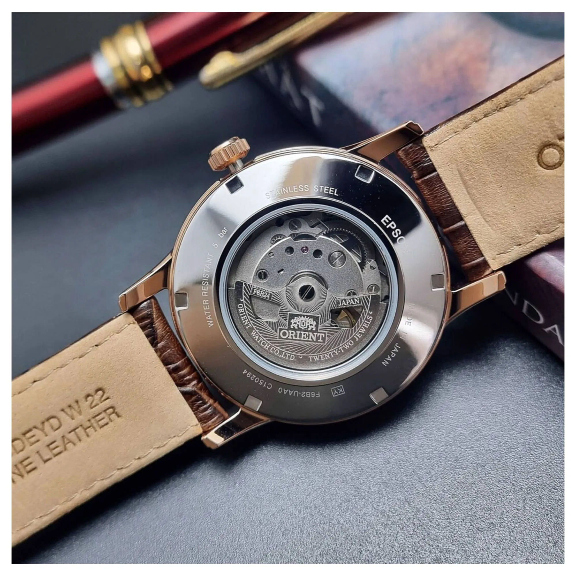 Orient RA-AK0009T30B Mechanical Classic Watch, Leather Strap Watch sold by H.S. Johnson product image thumbnail 2