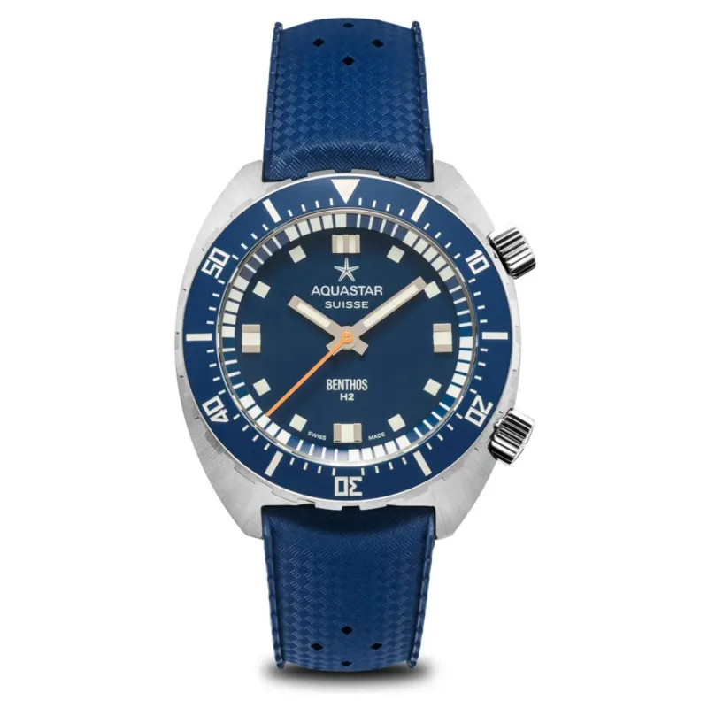 Aquastar Benthos Heritage 2 Blue Edition Tropic Watch sold by H.S. Johnson