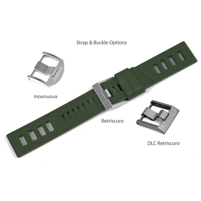 Isofrane Green Rubber Watchstrap made by H.S. Johnson