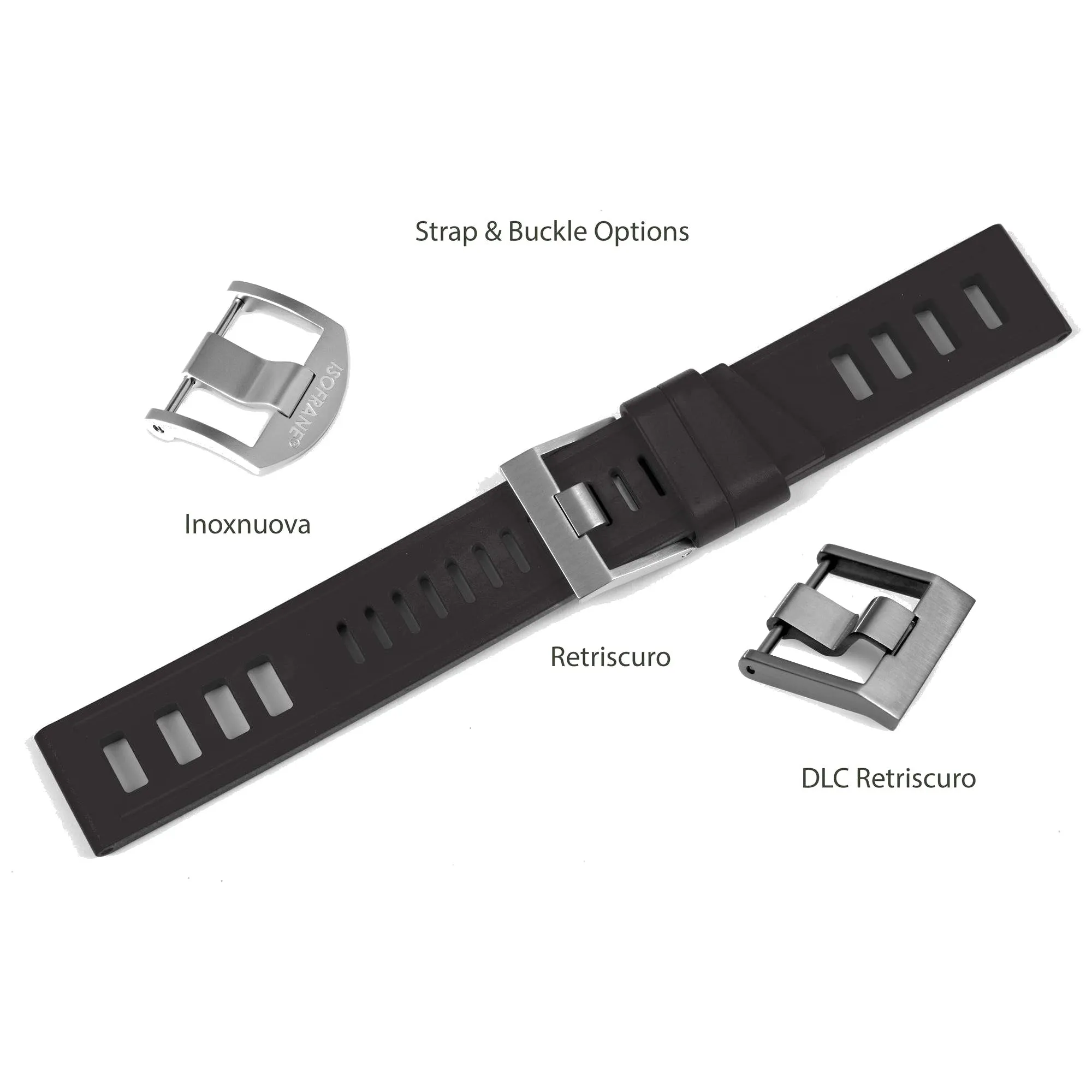 Isofrane Black Rubber Watchstrap sold by H.S. Johnson