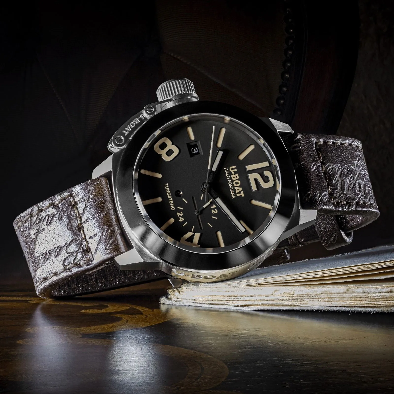 U-Boat 8893 Classico 42 Tungsten Dark Brown Strap Watch sold by H.S. Johnson product image thumbnail 4