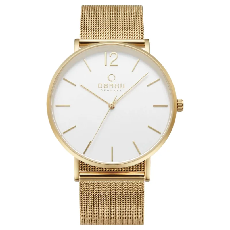 Obaku V197GXGWMG Women's Mark-Gold Watch made by H.S. Johnson