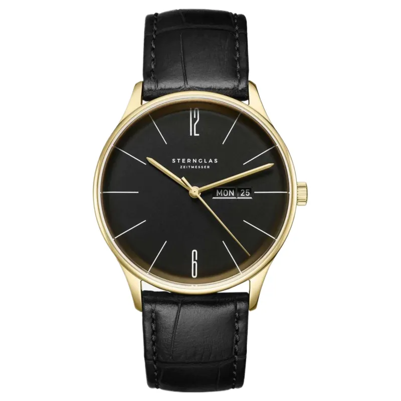 Sternglas S01-BE04-HE03 Men's Berlin Black Leather Wristwatch sold by H.S. Johnson