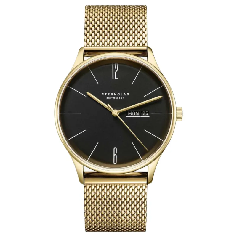 Sternglas S01-BE04-MI05 Men's Berlin Gold Mesh Wristwatch sold by H.S. Johnson