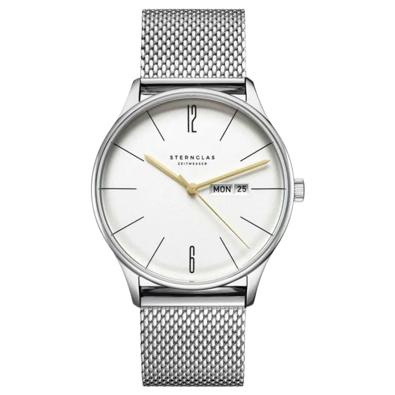 Sternglas S01-BE10-MI04 Men's Berlin Silver Mesh Wristwatch sold by H.S. Johnson