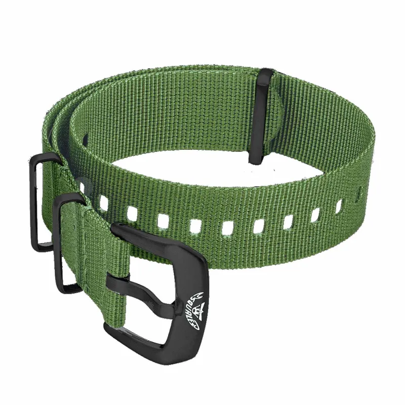 Squale CNAGRPVD22 Green 22mm Strap With PVD Coated Buckle sold by H.S. Johnson