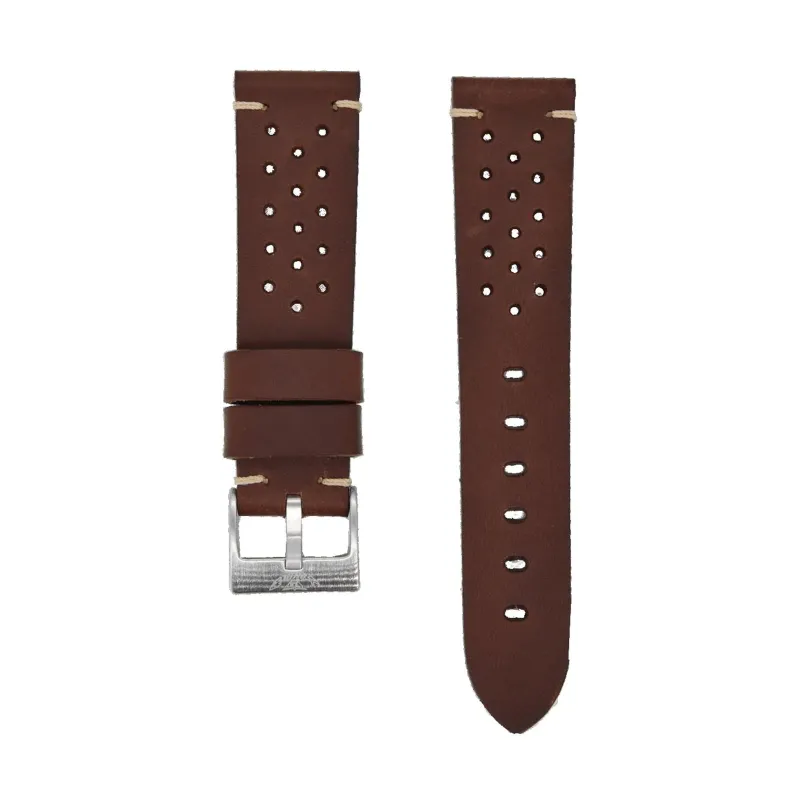 Squale CINU1565GD Perforated Dark Brown Vintage Leather 22mm Strap sold by H.S. Johnson