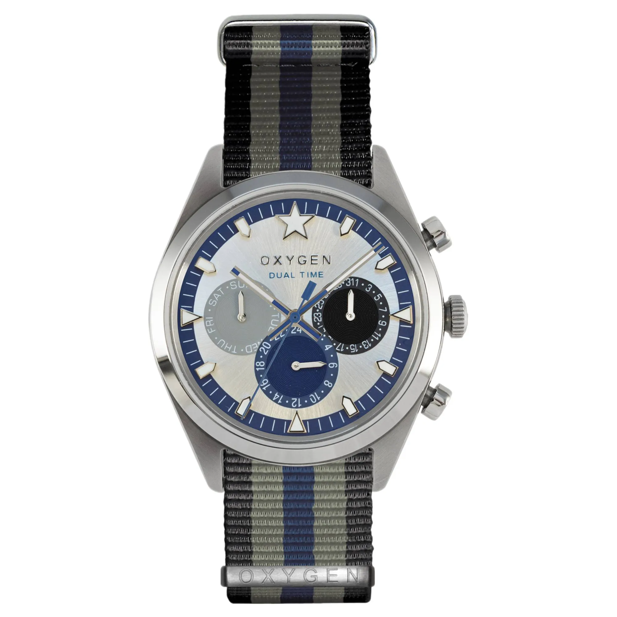 Oxygen EX-SDT-PAC-40-NN-BLGRNA Pacific 40 Dual Time Watch sold by H.S. Johnson