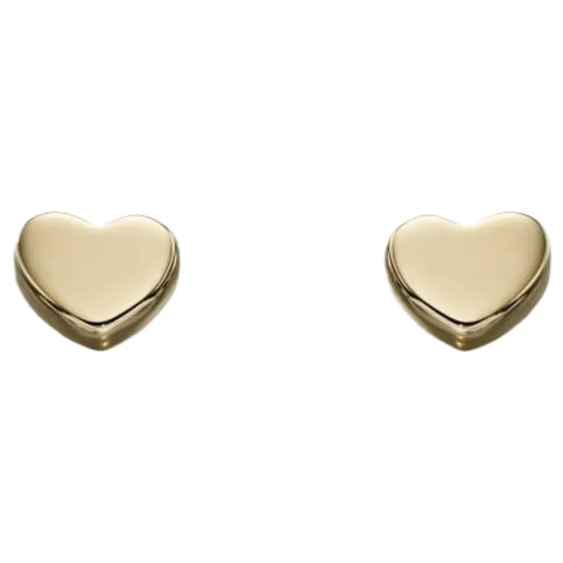 Elements Gold GE2179 Small Heart Stud Earrings in 9ct Gold sold by H.S. Johnson