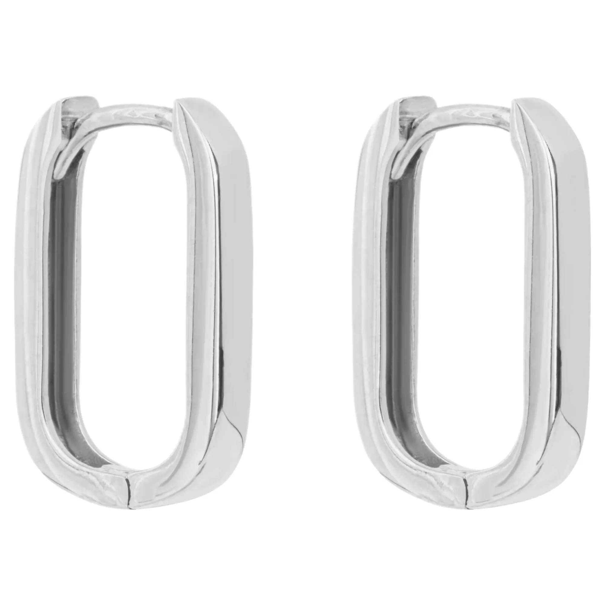 Elements Gold GE1003 U Shape Hoop Earrings in 9ct White Gold sold by H.S. Johnson