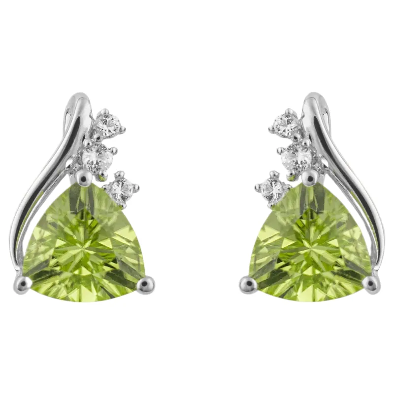 Elements Gold GE1015G Trillion Semi-Precious Stud Earrings in 9ct White Gold sold by H.S. Johnson