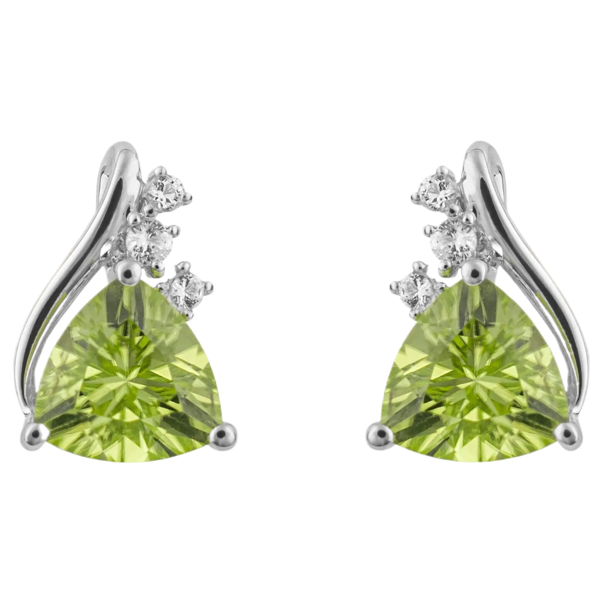 Elements Gold GE1015G Trillion Semi-Precious Stud Earrings in 9ct White Gold sold by H.S. Johnson