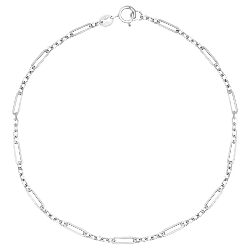 Elements Gold GB519 Mixed Length Link Bracelet in White Gold sold by H.S. Johnson