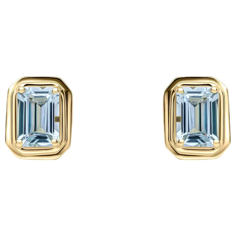 Elements Gold GE2475T Elongated Octagon Aquamarine Stud Earrings in 9ct Gold sold by H.S. Johnson