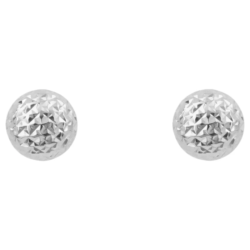 Elements Gold GE2428 Small Textured Ball Stud Earrings in 9ct White Gold sold by H.S. Johnson