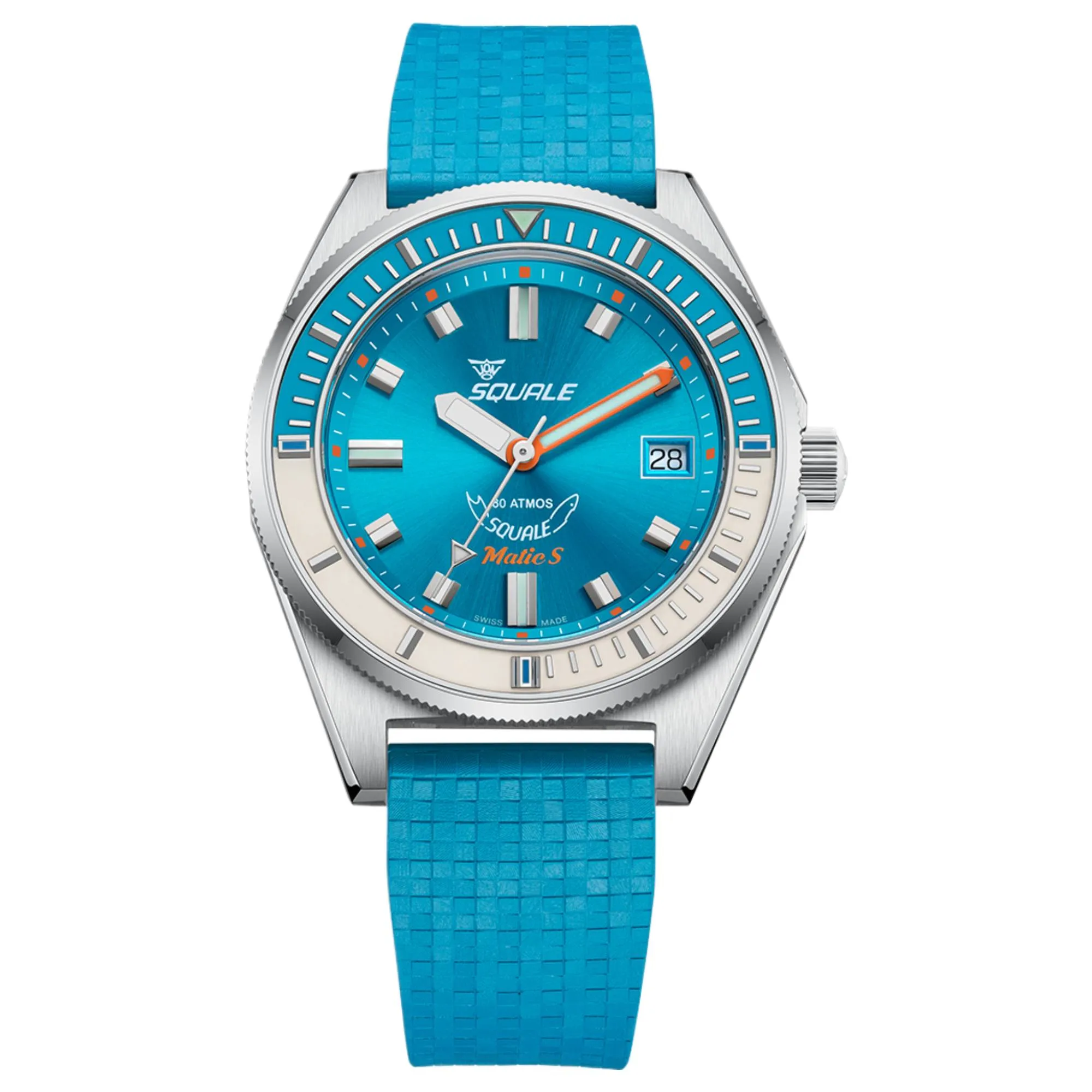 Squale MATICLBWLB.MRLB Matic S Light Blue Rubber Watch sold by H.S. Johnson